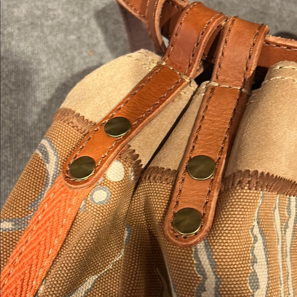 Lucky Brand Floral Canvas and Suede Backpack - Picture 3 of 8